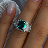 925 Sterling Silver Emerald & Cz Ring Size 6