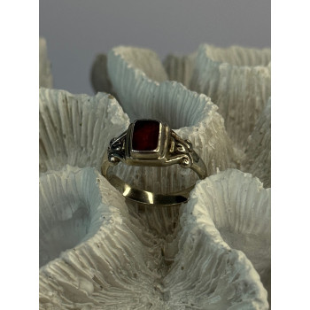 Vintage 925 Sterling Silver Garnet Ring Size 7