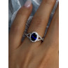 925 Sterling Silver Sapphire & Beryl Ring Size 7