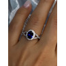925 Sterling Silver Sapphire & Beryl Ring Size 7