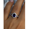 925 Sterling Silver Sapphire & Beryl Ring Size 7