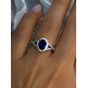 925 Sterling Silver Sapphire & Beryl Ring Size 7
