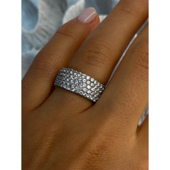 Elegant 925 Sterling Silver White Topaz Ring Size 6.5