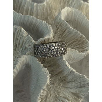 Elegant 925 Sterling Silver White Topaz Ring Size 6.5