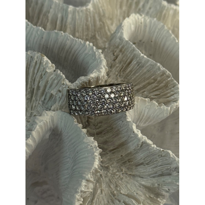 Elegant 925 Sterling Silver White Topaz Ring Size 6.5