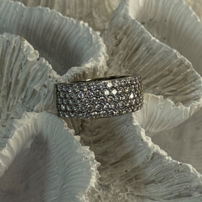 Elegant 925 Sterling Silver White Topaz Ring Size 6.5