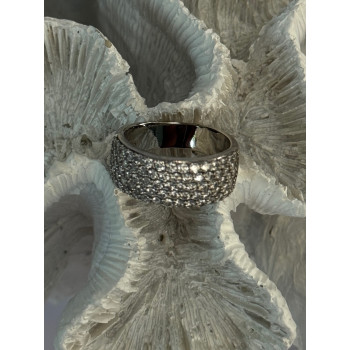 Elegant 925 Sterling Silver White Topaz Ring Size 6.5