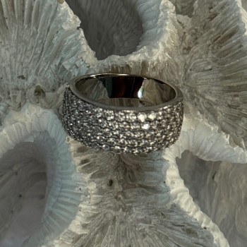 Elegant 925 Sterling Silver White Topaz Ring Size 6.5