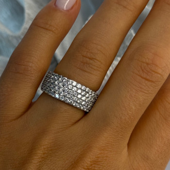 Elegant 925 Sterling Silver White Topaz Ring Size 6.5