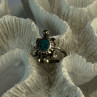 925 Sterling Silver Turtle Turquoise Ring Size 6.5