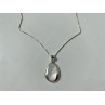 925 Sterling Silver Mother of pearl Chain with Pendant Italy