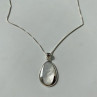 925 Sterling Silver Mother of Pearl Chain With Pendant Italy