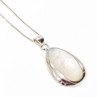 925 Sterling Silver Mother of Pearl Chain With Pendant Italy