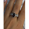925 Sterling Silver Garnet & Beryl Ring Size 10