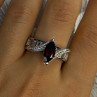 925 Sterling Silver Garnet & Beryl Ring Size 10