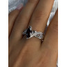 925 Sterling Silver Garnet & Beryl Ring Size 10