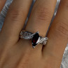 925 Sterling Silver Garnet & Beryl Ring Size 10