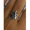 925 Sterling Silver Leaves Ring Size 9