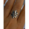 925 Sterling Silver Leaves Ring Size 9