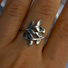 925 Sterling Silver Leaves Ring Size 9