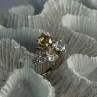 925 Sterling Silver Yellow & White Cz Ring Size 6