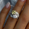 925 Sterling Silver Yellow & White Cz Ring Size 6