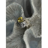 925 Sterling Silver Yellow & White Cz Ring Size 6