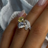 925 Sterling Silver Yellow & White Cz Ring Size 6