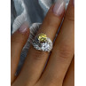 925 Sterling Silver Yellow & White Cz Ring Size 6