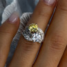 925 Sterling Silver Yellow & White Cz Ring Size 6