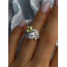 925 Sterling Silver Yellow & White Cz Ring Size 6