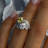 925 Sterling Silver Yellow & White Cz Ring Size 6