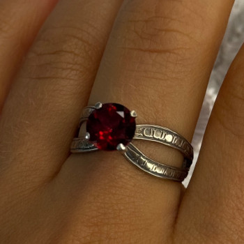 Vintage 925 Sterling Silver Ruby Ring Size 9.5