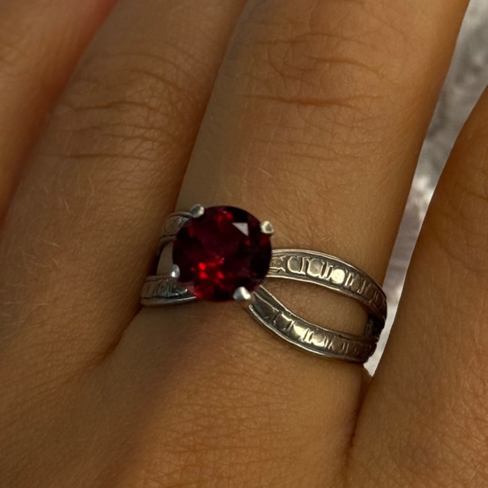 Vintage 925 Sterling Silver Ruby Ring Size 9.5