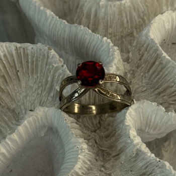 Vintage 925 Sterling Silver Ruby Ring Size 9.5