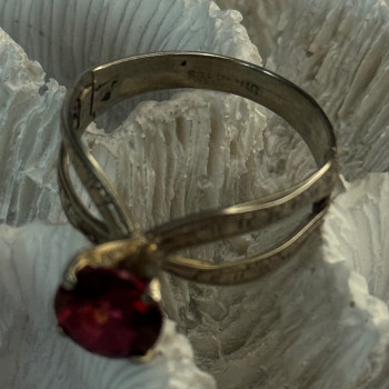 Vintage 925 Sterling Silver Ruby Ring Size 9.5