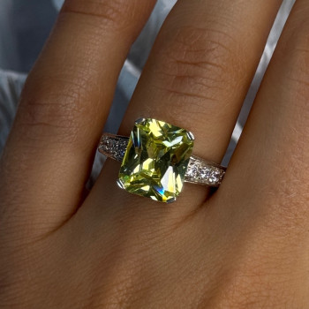 925 Sterling Silver Lemon Quartz Ring Size 8