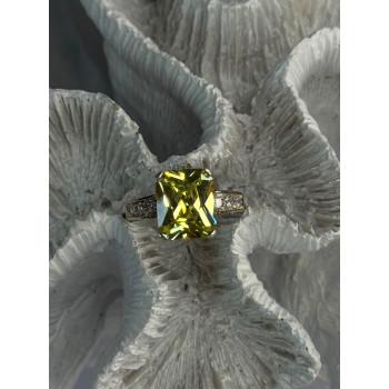 925 Sterling Silver Lemon Quartz Ring Size 8