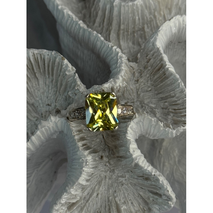 925 Sterling Silver Lemon Quartz Ring Size 8