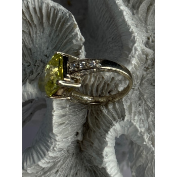 925 Sterling Silver Lemon Quartz Ring Size 8