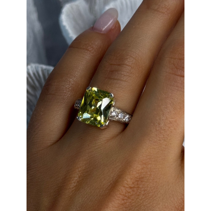 925 Sterling Silver Lemon Quartz Ring Size 8