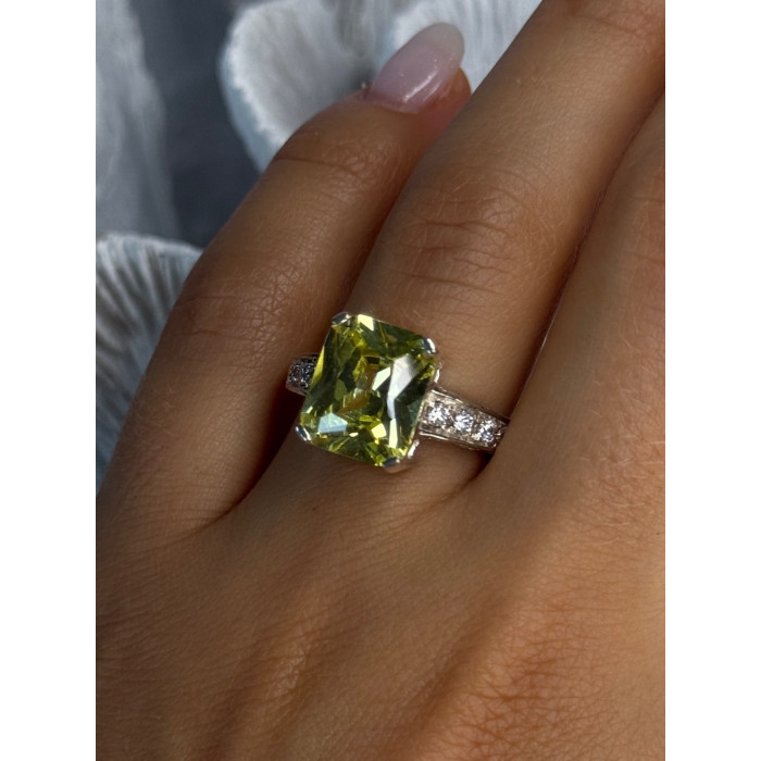925 Sterling Silver Lemon Quartz Ring Size 8