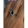 925 Sterling Silver Gold Plated Sapphire & Beryl Ring Size 8