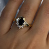 925 Sterling Silver Gold Plated Sapphire & Beryl Ring Size 8