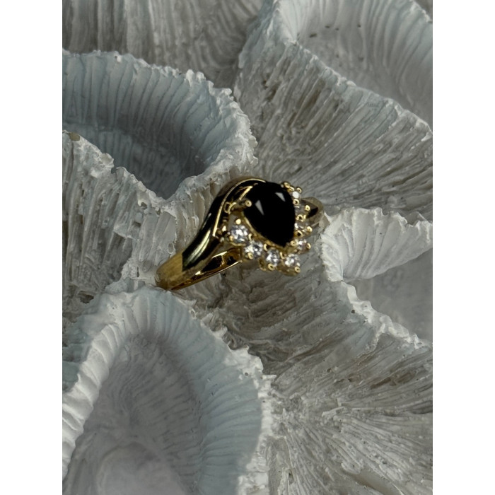 925 Sterling Silver Gold Plated Sapphire & Beryl Ring Size 8