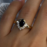 925 Sterling Silver Gold Plated Sapphire & Beryl Ring Size 8