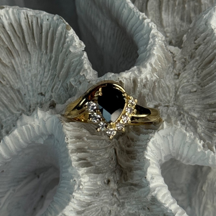 925 Sterling Silver Gold Plated Sapphire & Beryl Ring Size 8