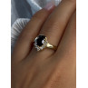 925 Sterling Silver Gold Plated Sapphire & Beryl Ring Size 8