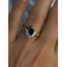 925 Sterling Silver Gold Plated Sapphire & Beryl Ring Size 8