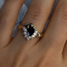 925 Sterling Silver Gold Plated Sapphire & Beryl Ring Size 8